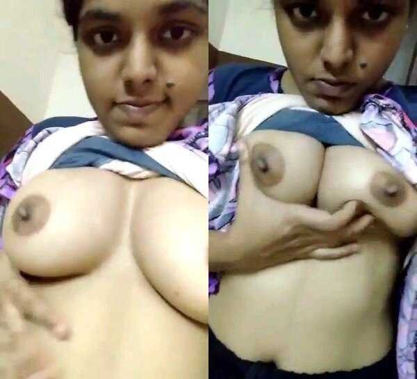 Beautiful horny desi girl village porn video playing her tits mms HD