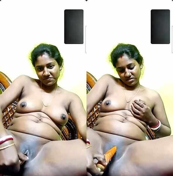 Amateur village horny big boob bhabi fingering with carrot